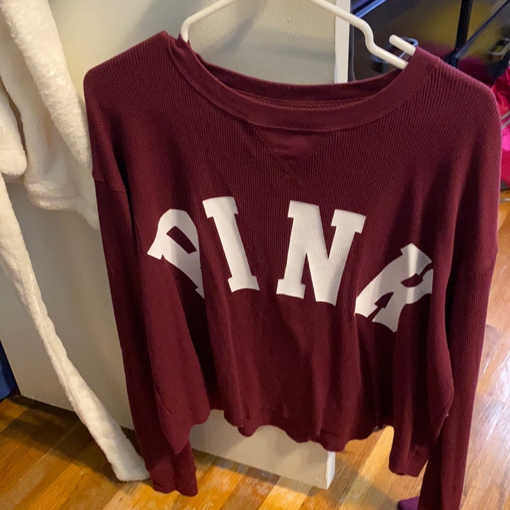 Victoria’s Secret Pink Cropped Henley Long Sleeve